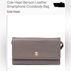 Cole Haan Benson leather crossbody purse. Storm Cloud. Great condition.